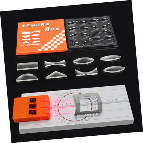 GLEAVI Optical Experiment Kit, Prism Optic Multifunction Reflector for Physics with Three Light Source Apparatus