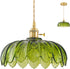 Glass Pendant Lights Kitchen Island, Vintage Brass Pendant Light Fixtures, Adjustable Green