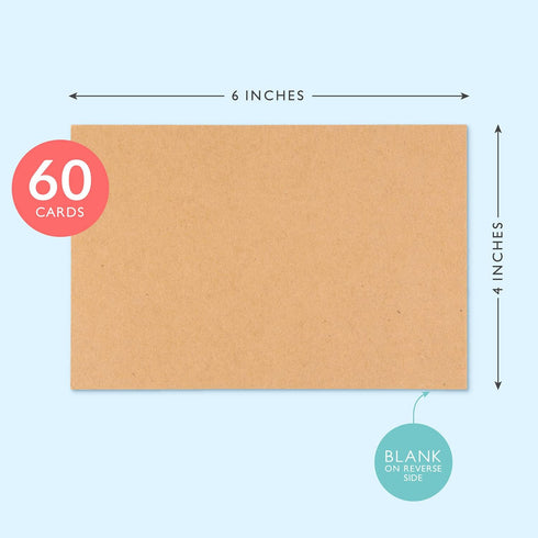 S&O 300gsm 4x6” Postcard Paper Cardstock, Set of 60 Blank Note Slips for Mailing and Art