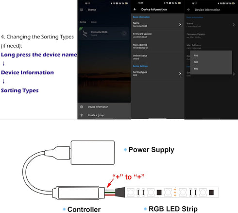 Cleiscry 5V 5050 (5V Mini Bluetooth Compatible RGB Controller Music LED Light Strip Controller for RGB Tape Lights