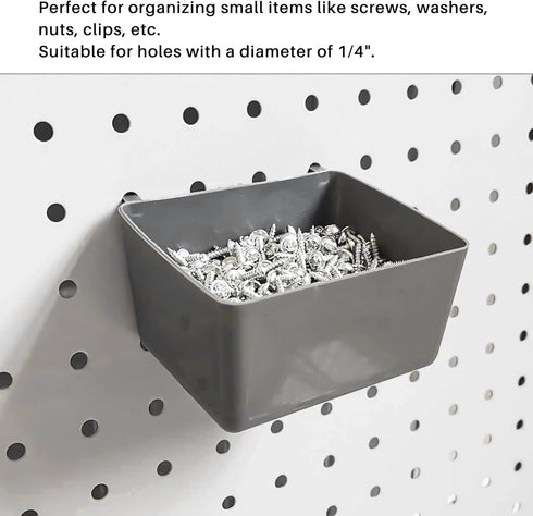 Hubceuo 8 Pieces Bins Kit Parts Storage Accessories Workbench Bins for Organizing Hardware(Grey)