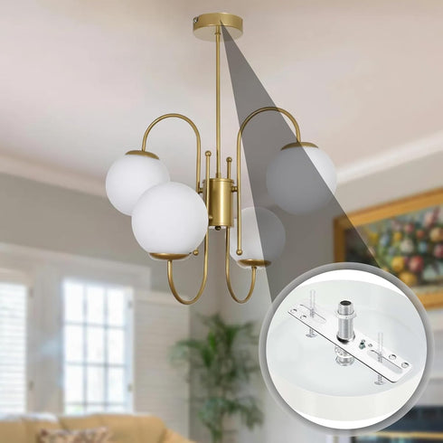 Gyinere 4 Set,for Pcs Light Fixture Mounting Bracket Kit,Light Mounting Bracket,Universal Lamp Fixture Hardware