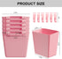 WBKATN 6 Pack 6 6 Rolling Cart Accessories, Pink Plastic Hanging Cup Holders, Rolling Cart Accessories with Cup Holder