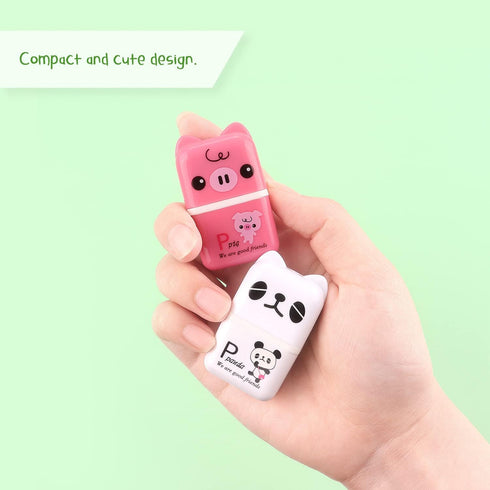 Tamaki 6 Pack Cute Erasers for Kids, Pencil Rubber Eraser with Cover and Roller for Party Favors Gift Supplies (Model B)