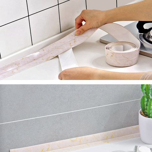 Caulk Strip for Bathtub, Self Adhesive Waterproof Tape for Kitchen Bathroom Shower Floor and Wall Sealing