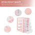 DOITOOL 4 Drawer Cube Storage Organizer, Plastic Makeup Organizer for Office Supplies, Desktop Storage Station, Pink