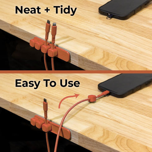 4 Pack BLACK+DECKER Magnetic Cable Clips w/Metal Plate, Adhesive Wire Holder Keeper Cord Organizer for Desk, Home