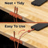 4 Pack BLACK+DECKER Magnetic Cable Clips w/Metal Plate, Adhesive Wire Holder Keeper Cord Organizer for Desk, Home