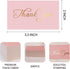 SMOQYKBW 100 3.5 2 inch small pink x gold foil thank you cards with free write on back, perfect for small business