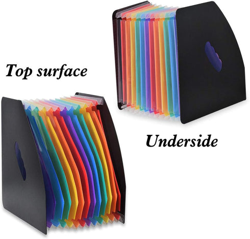 Lemical Desktop Expanding File Holder, 13 Rainbow Pockets, A4 File Organizer for Home, Office, School