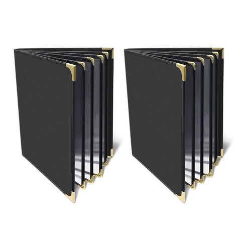 Menu-Covers 8.5 X 11 Restaurant - 2 Pack Menu Sleeve 4 Page