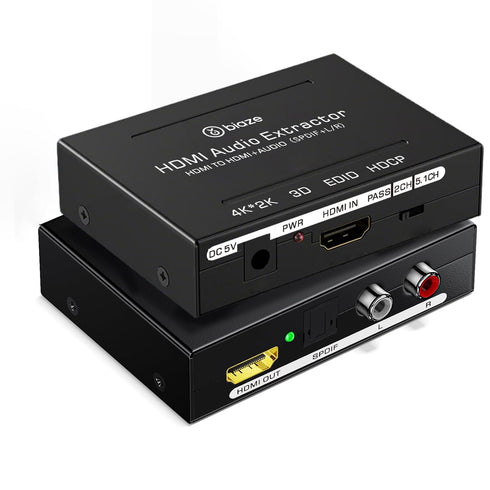 4K HDMI Audio Extractor Converter, HDMI Audio Video Splitter Adapter + Optical