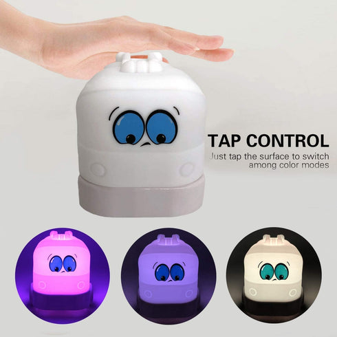 Night Light Kids with Cute Car Design Children's Room LED Bedside Lamp with Changeable RGB Colors Rechargeable Night