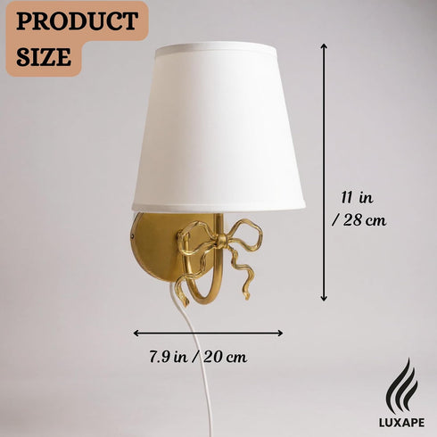 Bow Wall Lamp Elegant Coquette-Style Sconce Light for Bedroom, Hallway & Vanity Decor, Soft Warm Ambient Lighting, Cute