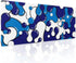 Navy Blue White Mouse Pad, Anime Cool Geometric Japanese Extended Desk Mat 80X30 cm for Gaming Laptop