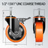 Heavy Duty 3 Inch Stem Caster, 1/2"-13 x 1" Safety Locking Caster Set of 4 for Industrial Cart and Furniture