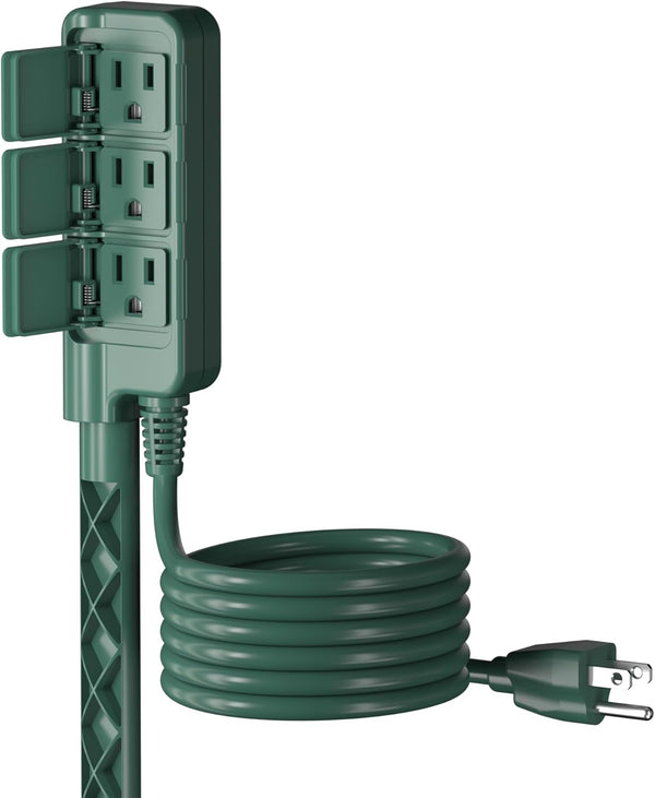 HBN Outdoor Power Stake with 6FT Extension Cord, 3 Grounded Outlets Power Strip for Garden Decoration