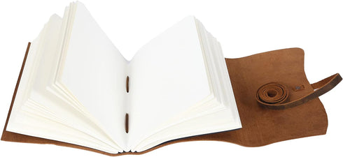 Handmade Leather Journal, 7 x 5 Inches Daily Notepad for Men & Women, Unlined Paper for Artists and Sketching.
