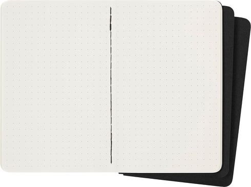Moleskine Cahier Journal, Soft Cover, Pocket (3.5" x 5.5"), Dotted, Black, Set of 3