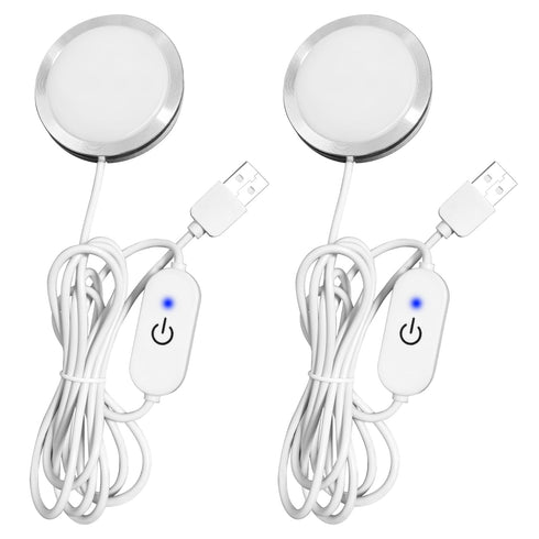 Single Under Cabinet LED Puck Lights Plug in, 3D Printer LED Lamp