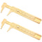 2 Pcs Brass Vernier Caliper, Pocket Caliper Handy Tool with Double Scale Sliding Gauge for Measurement