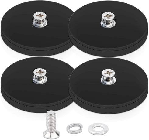 4Pack Rubber Coated Neodymium Magnets, 30LBS Mounting Magnets, Heavy Duty, Anti-Scratch, M4