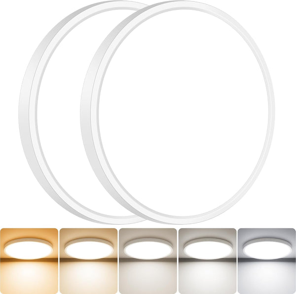 slochi 2Pack LED Flush Mount Ceiling Light Fixture, 9 Inch 18W, 2200LM,