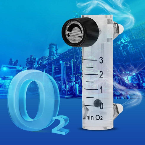 Hilitand Gas Flowmeter, 0-3LPM Meter with Control Valve for Oxygen Air Gas