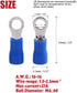Hilitchi 100Pcs 16-14AWG Insulated Terminals Ring Electrical Wire Crimp Connectors (Blue, M4)
