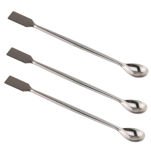 E-outstanding 3PCS Laboratory Spoon Spatula 2 in 1 Stainless Steel Lab Mixing Double End Reagent Tool, 20cm
