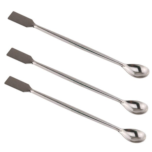 E-outstanding 3PCS Laboratory Spoon Spatula 2 in 1 Stainless Steel Lab Mixing Double End Reagent Tool, 20cm
