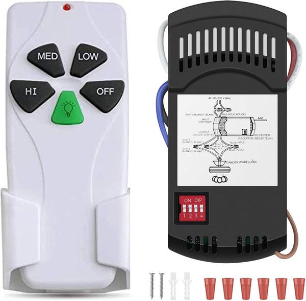 COREBAY Universal Ceiling Fan Remote Control Kit, Replacement for Hunter/Harbor Breeze/Hampton Bay/Honeywell/Litex, with