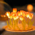 Hplvetoys Tulip Night Light LED Decoration Lamp,Glass Artificial Flower Bedroom Table Lamp (Pink)