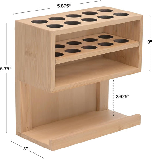 Excello Global Products Bamboo Dry Erase Marker Holder, Magnetic Mount, Holds 10 Markers and an Eraser