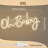 19.6x8.6 Inch Oh Baby LED Neon Sign for Baby Shower Backrop Decor, USB Powered Neon Light Sign for Gender Reveal