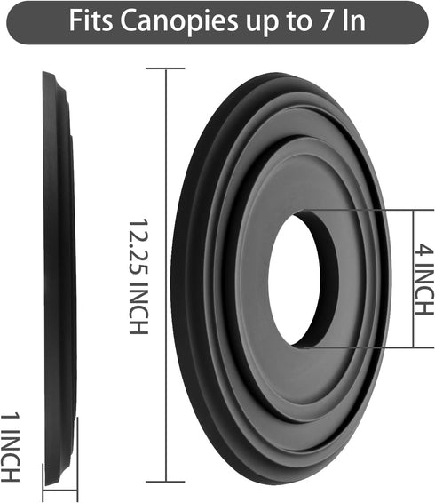 EIFHYT 12-1/4"OD 4" 1" 7") Matte Black PU Ceiling Medallions for Light Fixtures and Ceiling Fans, x ID x P (Fits