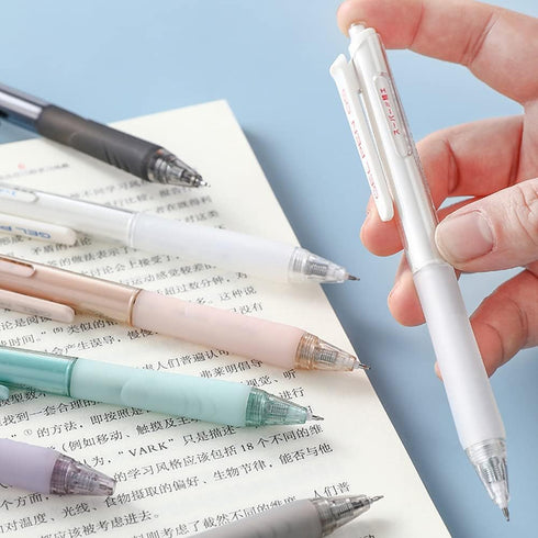 HeTaoCat 0.5mm Fine Point Retractable Gel Pens, Quick Drying, Black Ink, Box of 6 Pens (Multicolor)