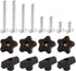 POWERTEC 71121V T Track Knob Kit with Threaded Knobs and 5/16 -18 T Track Bolts, 16 Piece Set for Woodworking Jigs