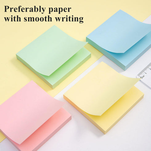 M&G 4 Pack 400 Sheet Sticky Notes, 3x3 inch Post its Neutral Colors Self-Stick Note Pads for Home School Offices.