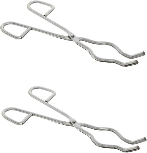Set of 2 Stainless Steel 8 Inches Crucible Tongs, Professional Grade Lab Casting Tool