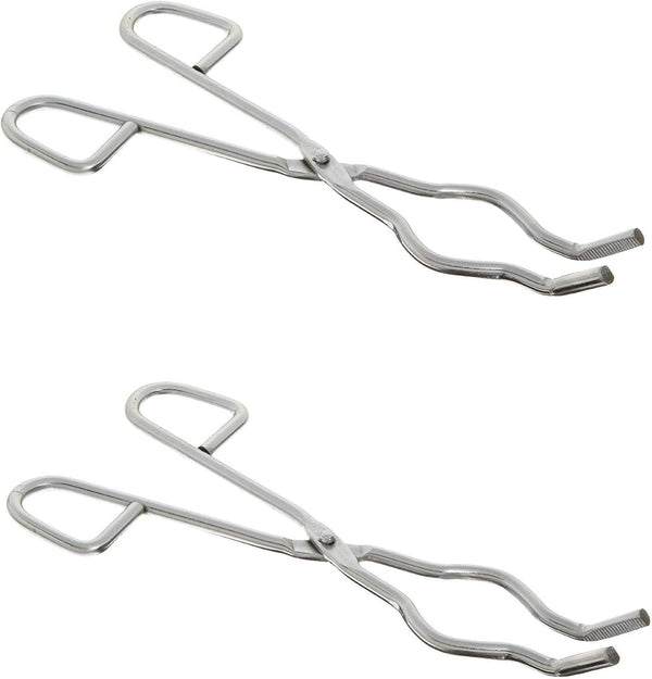 Set of 2 Stainless Steel 8 Inches Crucible Tongs, Professional Grade Lab Casting Tool