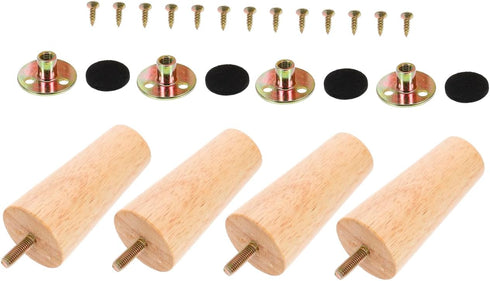4 Sets 10cm Toddmomy Wood Furniture Legs Tapered Solid Wood Sofa Cabinet Table Replacement Feet with Lacquer Finish