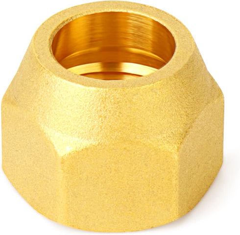 GASHER 5PCS Brass SAE 45 Degree Flare Tube Fitting - 1/2" Flare Nut Air Conditioning Copper Pipe Extension Butt Copper
