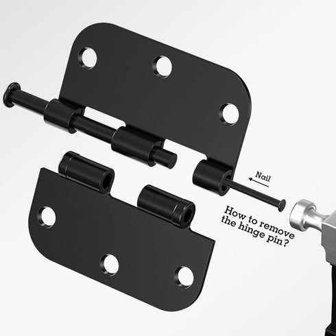 48 Pack 3.5 Inch 5/8"Radius 3-1/2"Flat 3 Ball Bearing Door Hinges Matte Black Round Anti Squeak Interior Iron Bifold