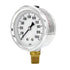 PIC Gauge S201L-254M Pressure Gauge - 0-1000 PSI, 2 1/2" Dial, Bottom Mount, Glycerin Filled, Stainless Steel