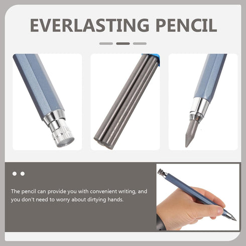 SEWACC Metal Mechanical Pencils Set, 5.6mm Retractable Writing Pencils with 4 Tubes of Refills