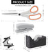 Office Supplies Kit, Desk Accessory Set with 2 Scissors, Stapler, 1000 Staples, Tape Dispenser, Perfect Office Partners
