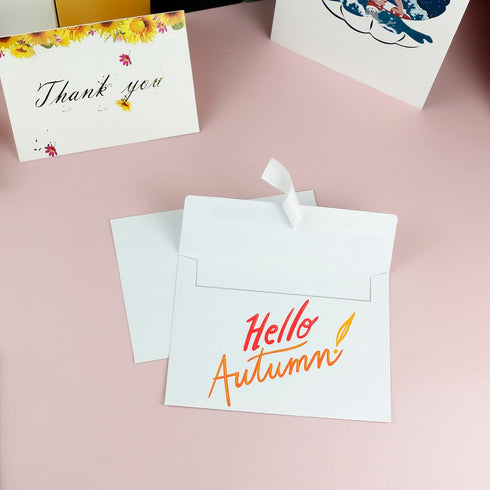 YINUOYOUJIA 50 Packs A7 Envelopes, 5x7 Self Seal Cards, Square Flap for Wedding, Baby Shower, Mailing