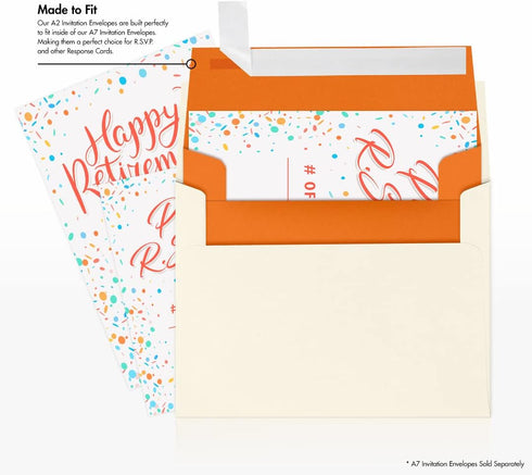 LUXPaper A2 Invitation Envelopes | 4 3/8" x 5 3/4" | Mandarin Orange | Peel & Press | 80lb. Text | 50 Qty