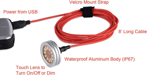 Dimmable Voltaic Systems Emergency USB Led Light - Waterproof, Brightness Levels & Touch Control, for Camping, Patio